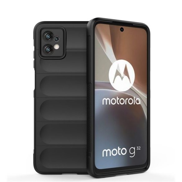 Motorola Moto G32, Szilikon tok, közepesen ütésálló, 3D minta, fekete