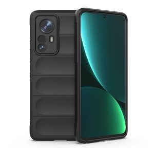 Xiaomi 12 Pro / 12 Pro (Dimensity) / 12S Pro, Szilikon tok, közepesen ütésálló, 3D minta, fekete