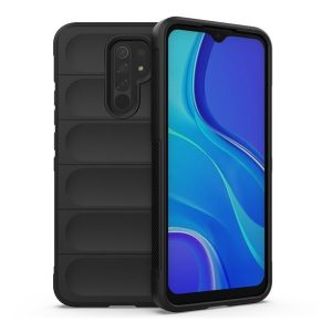 Xiaomi Redmi 9, Szilikon tok, közepesen ütésálló, 3D minta, fekete