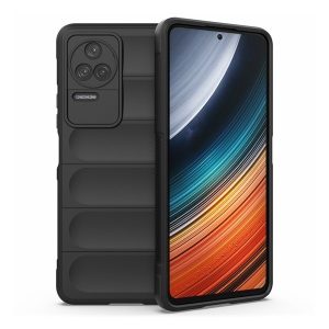 Xiaomi Redmi K40S 5G / Poco F4 5G, Szilikon tok, közepesen ütésálló, 3D minta, fekete