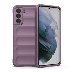   Samsung Galaxy S21 5G SM-G991, Szilikon tok, közepesen ütésálló, 3D minta, lila