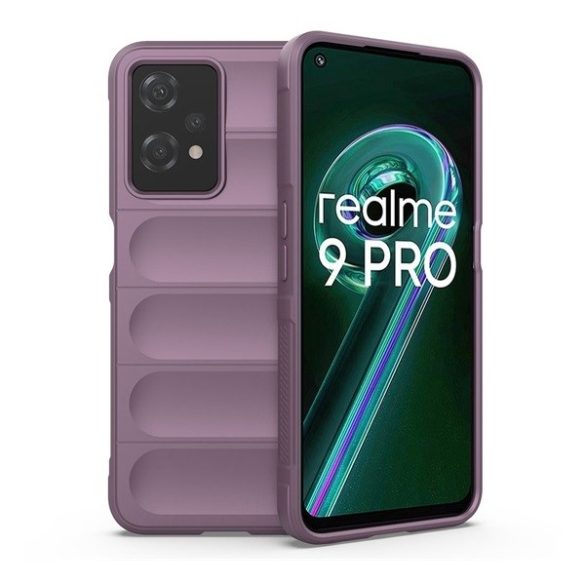 Realme 9 Pro / 9 5G (Global) / V25 / Q5, Szilikon tok, közepesen ütésálló, 3D minta, lila