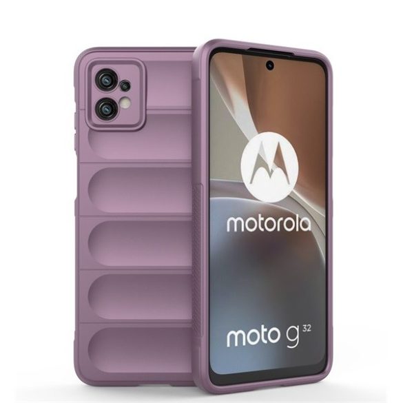 Motorola Moto G32, Szilikon tok, közepesen ütésálló, 3D minta, lila