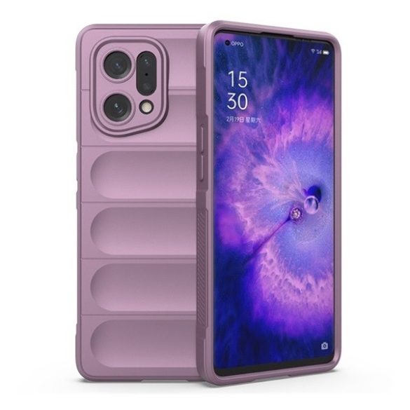 Oppo Find X5, Szilikon tok, közepesen ütésálló, 3D minta, lila