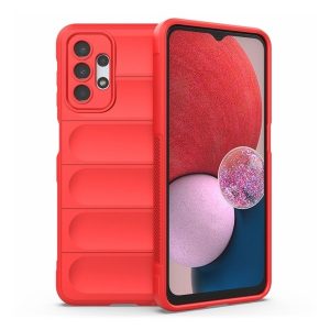 Samsung Galaxy A13 4G SM-A135F / A137F, Szilikon tok, közepesen ütésálló, 3D minta, piros