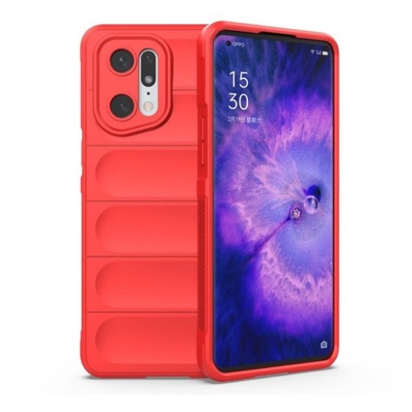 Oppo Find X5 Pro, Szilikon tok, közepesen ütésálló, 3D minta, piros