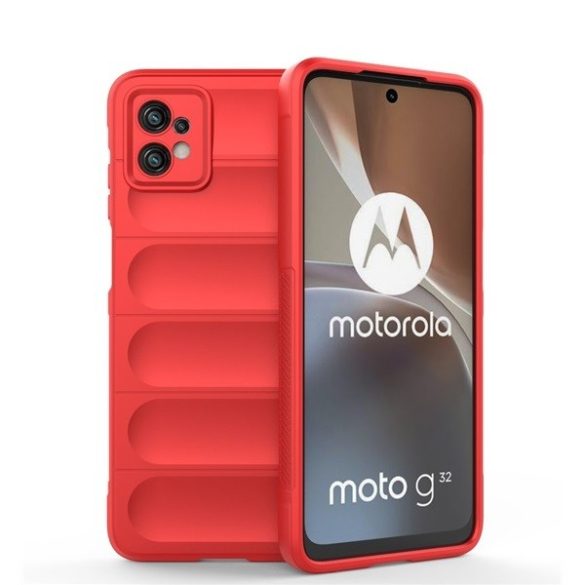 Motorola Moto G32, Szilikon tok, közepesen ütésálló, 3D minta, piros