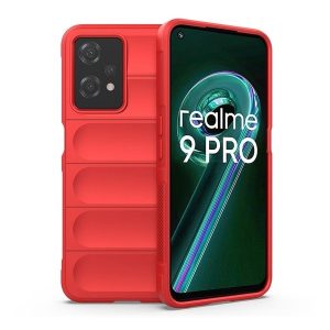 Realme 9 Pro / 9 5G (Global) / V25 / Q5, Szilikon tok, közepesen ütésálló, 3D minta, piros