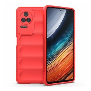 Xiaomi Redmi K40S 5G / Poco F4 5G, Szilikon tok, közepesen ütésálló, 3D minta, piros