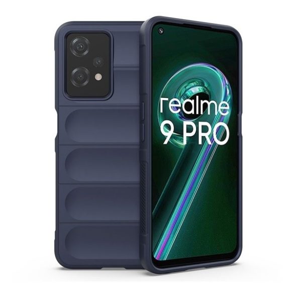 Realme 9 Pro / 9 5G (Global) / V25 / Q5, Szilikon tok, közepesen ütésálló, 3D minta, sötétkék