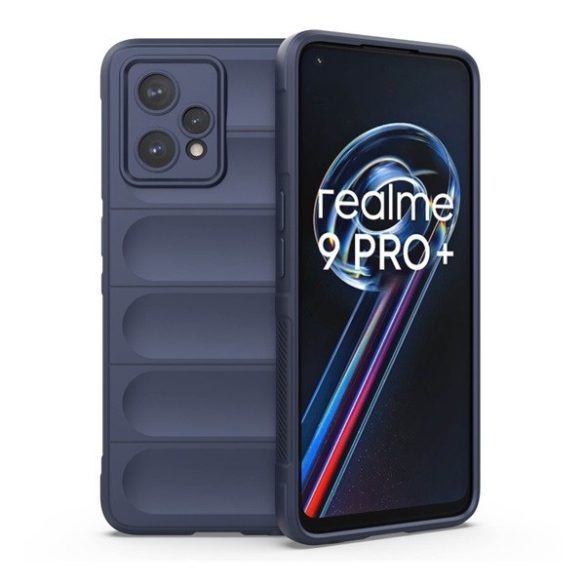 Realme 9 4G / 9 Pro Plus, Szilikon tok, közepesen ütésálló, 3D minta, sötétkék