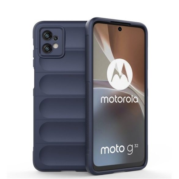 Motorola Moto G32, Szilikon tok, közepesen ütésálló, 3D minta, sötétkék