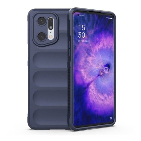 Oppo Find X5 Pro, Szilikon tok, közepesen ütésálló, 3D minta, sötétkék