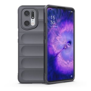 Oppo Find X5 Pro, Szilikon tok, közepesen ütésálló, 3D minta, sötétszürke