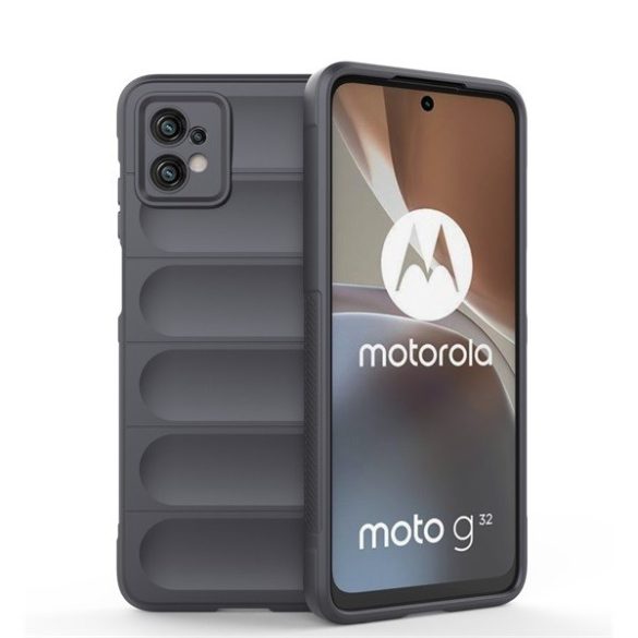 Motorola Moto G32, Szilikon tok, közepesen ütésálló, 3D minta, sötétszürke