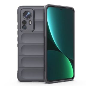 Xiaomi 12 Pro / 12 Pro (Dimensity) / 12S Pro, Szilikon tok, közepesen ütésálló, 3D minta, sötétszürke