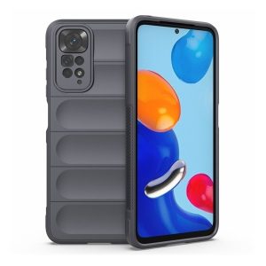 Xiaomi Redmi Note 11 / Note 11S, Szilikon tok, közepesen ütésálló, 3D minta, sötétszürke