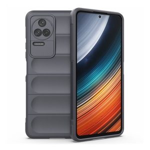 Xiaomi Redmi K40S 5G / Poco F4 5G, Szilikon tok, közepesen ütésálló, 3D minta, sötétszürke