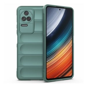 Xiaomi Redmi K40S 5G / Poco F4 5G, Szilikon tok, közepesen ütésálló, 3D minta, sötétzöld