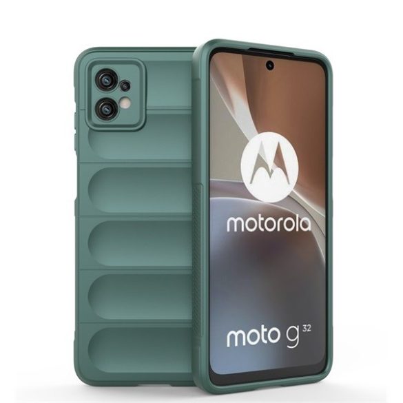 Motorola Moto G32, Szilikon tok, közepesen ütésálló, 3D minta, sötétzöld