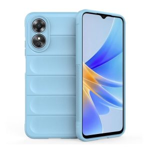 Oppo A17, Szilikon tok, közepesen ütésálló, 3D minta, világoskék