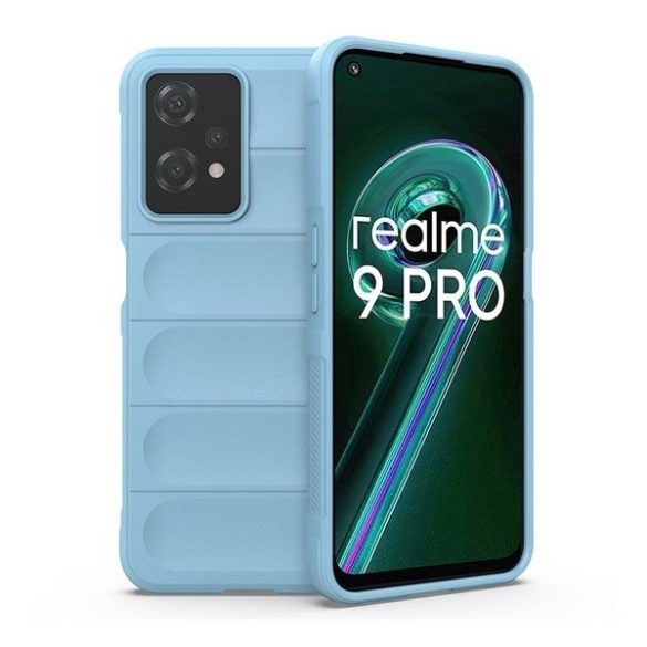 Realme 9 Pro / 9 5G (Global) / V25 / Q5, Szilikon tok, közepesen ütésálló, 3D minta, világoskék