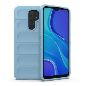 Xiaomi Redmi 9, Szilikon tok, közepesen ütésálló, 3D minta, világoskék