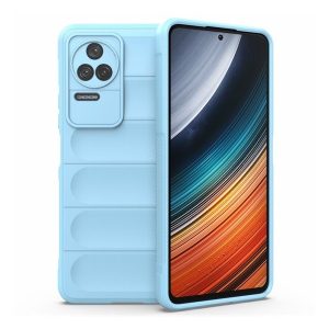 Xiaomi Redmi K40S 5G / Poco F4 5G, Szilikon tok, közepesen ütésálló, 3D minta, világoskék