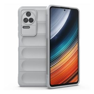 Xiaomi Redmi K40S 5G / Poco F4 5G, Szilikon tok, közepesen ütésálló, 3D minta, világosszürke