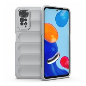 Xiaomi Redmi Note 11 / Note 11S, Szilikon tok, közepesen ütésálló, 3D minta, világosszürke