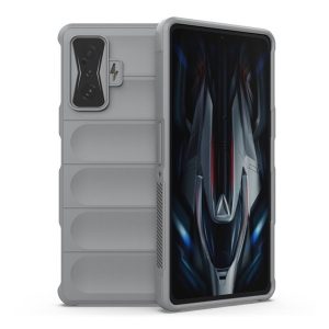 Xiaomi Poco F4 GT, Szilikon tok, közepesen ütésálló, 3D minta, világosszürke