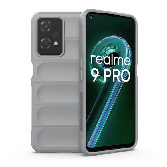 Realme 9 Pro / 9 5G (Global) / V25 / Q5, Szilikon tok, közepesen ütésálló, 3D minta, világosszürke