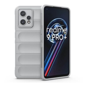 Realme 9 4G / 9 Pro Plus, Szilikon tok, közepesen ütésálló, 3D minta, világosszürke