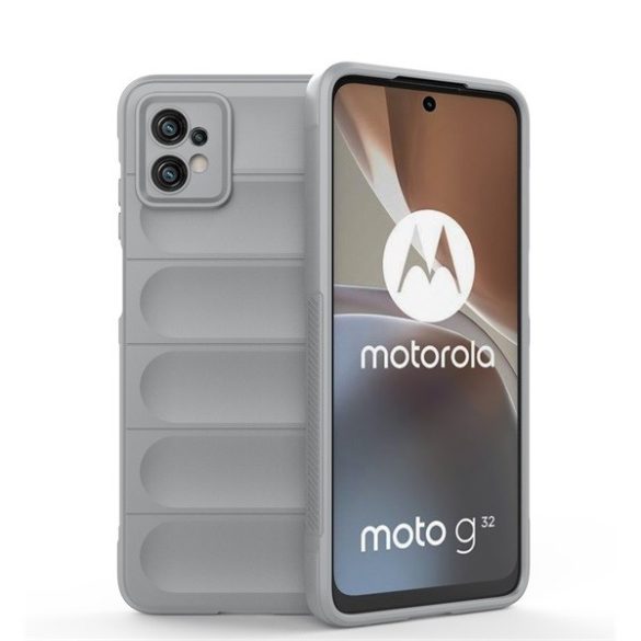 Motorola Moto G32, Szilikon tok, közepesen ütésálló, 3D minta, világosszürke