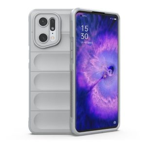 Oppo Find X5 Pro, Szilikon tok, közepesen ütésálló, 3D minta, világosszürke