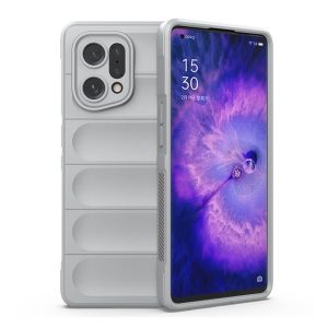 Oppo Find X5, Szilikon tok, közepesen ütésálló, 3D minta, világosszürke