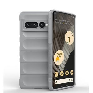 Google Pixel 7 Pro, Szilikon tok, közepesen ütésálló, 3D minta, világosszürke