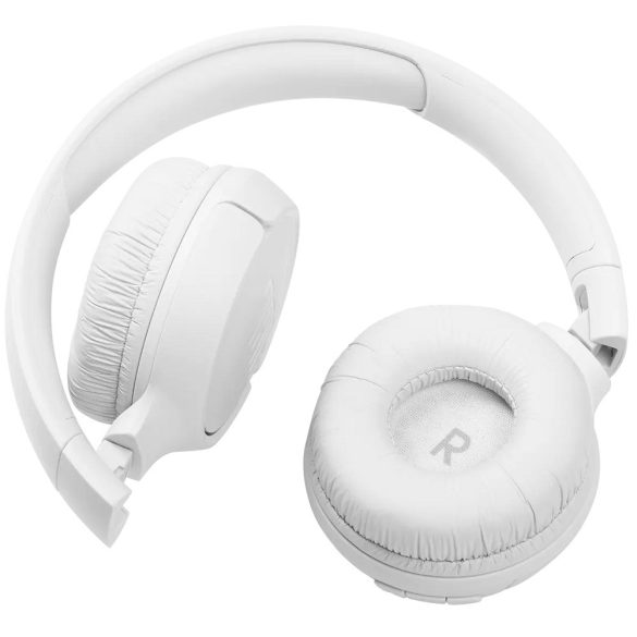 Bluetooth sztereó fejhallgató, v5.0, Multipoint, mikrofon, funkció gomb, hangerő szabályzó, összecsukható, JBL Tune 510, fehér