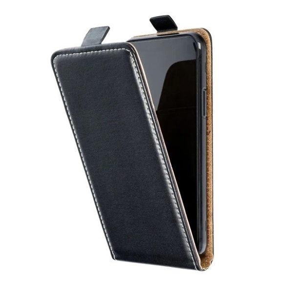 Samsung Galaxy S23 Ultra SM-S918, Forcell lenyitható bőrtok, Slim Flexi, felfelé nyíló - kinyitható, fekete