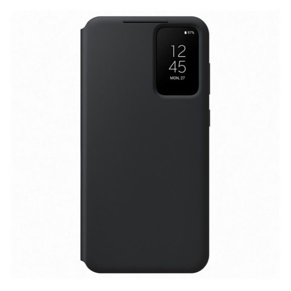 Samsung Galaxy S23 Plus SM-S916, Oldalra nyíló tok, hívás mutatóval, kártyatartóval, Smart View Wallet, fekete, gyári