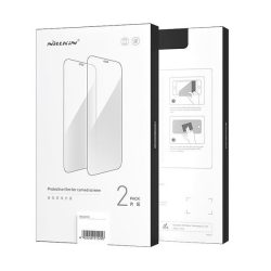  Samsung Galaxy S23 SM-S911, Kijelzővédő fólia, ütésálló fólia (az íves részre is!), Tempered Glass (edzett üveg), tok barát, 3D Full Cover, Nillkin, fekete, 2 db / csomag