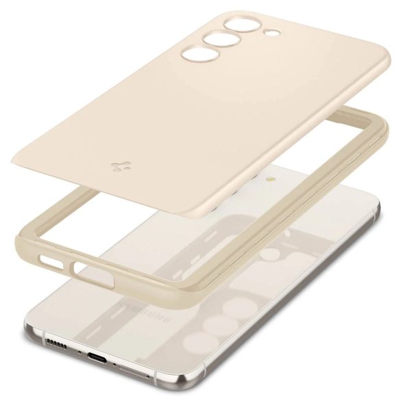 Samsung Galaxy S23 SM-S911, Műanyag hátlap védőtok, Spigen Thin Fit, gyöngy-fehér