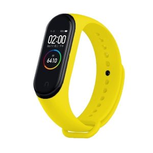 Xiaomi Mi Band 3 / Mi Band 4, szilikon pótszíj, állítható, Devia Delux Sport, sárga