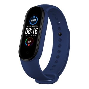 Xiaomi Mi Band 5 / Mi Band 6, szilikon pótszíj, állítható, Devia Delux Sport, sötétkék