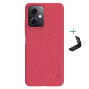 Xiaomi Redmi Note 12 5G / Poco X5 5G, Műanyag hátlap védőtok, stand, Nillkin Super Frosted, piros