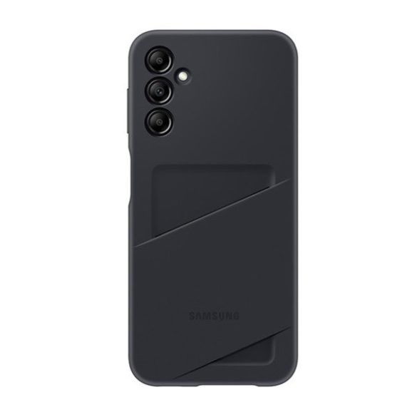 Samsung Galaxy A14 5G SM-A146B, Szilikon tok, kártyatartóval, fekete, gyári