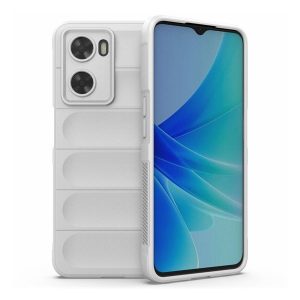 Oppo A57 5G / A77 5G, Szilikon tok, közepesen ütésálló, 3D minta, fehér