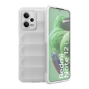 Xiaomi Redmi Note 12 5G / Poco X5 5G, Szilikon tok, közepesen ütésálló, 3D minta, fehér