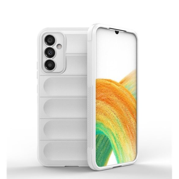 Samsung Galaxy A34 5G SM-A346B, Szilikon tok, közepesen ütésálló, 3D minta, fehér