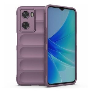 Oppo A57 5G / A77 5G, Szilikon tok, közepesen ütésálló, 3D minta, lila